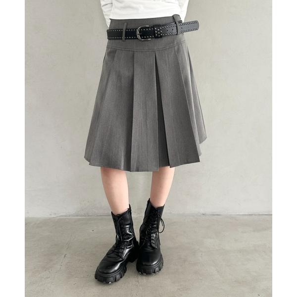 スカート 「2サイズ展開」ミディ丈プリーツスカート