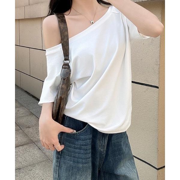 tシャツ シンプルワンショルTシャツ レディース