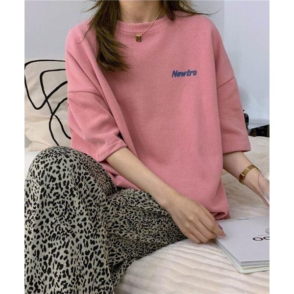 tシャツ ロゴプリントオーバーシルエットTシャツ レディース