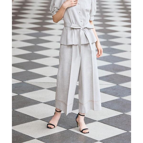 パンツ リネンライク ワイドパンツ レディース