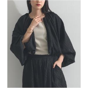 ジャケット ノーカラージャケット シアージャカードバルーンジャケット レディース