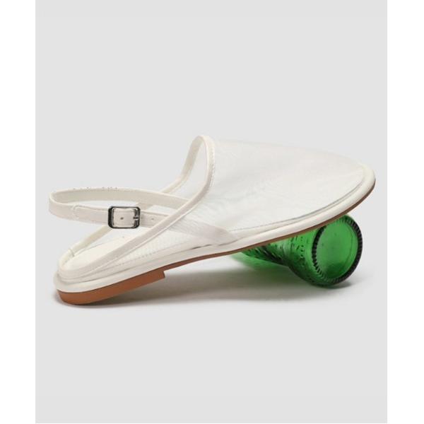 サンダル メッシュ ストラップ付 ミュールサンダル レディース