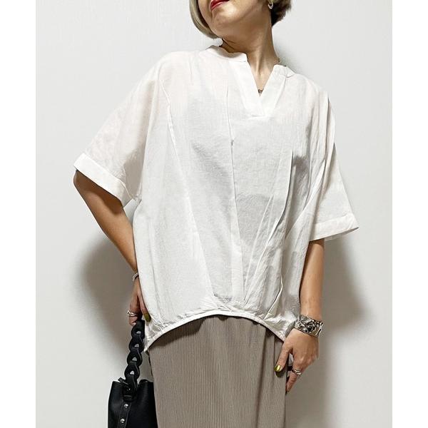 ブラウス シャツ 「Fizz/フィズ」　コットンキャンブリック　裾タックスキッパーブラウス レディー...