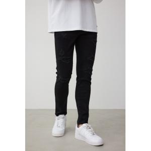 ジーンズ AZUL DENIM リペアスキニー メンズ
