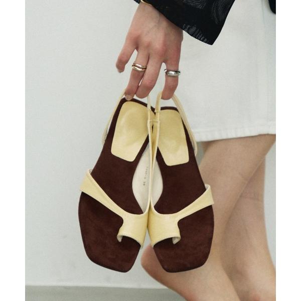 サンダル Patent thong heel sandals/パテントトングヒールサンダル レディー...