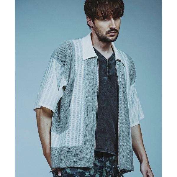 シャツ mhs2393-チェンジングニットシアーBIG-SH BLZ シャツブルゾン メンズ