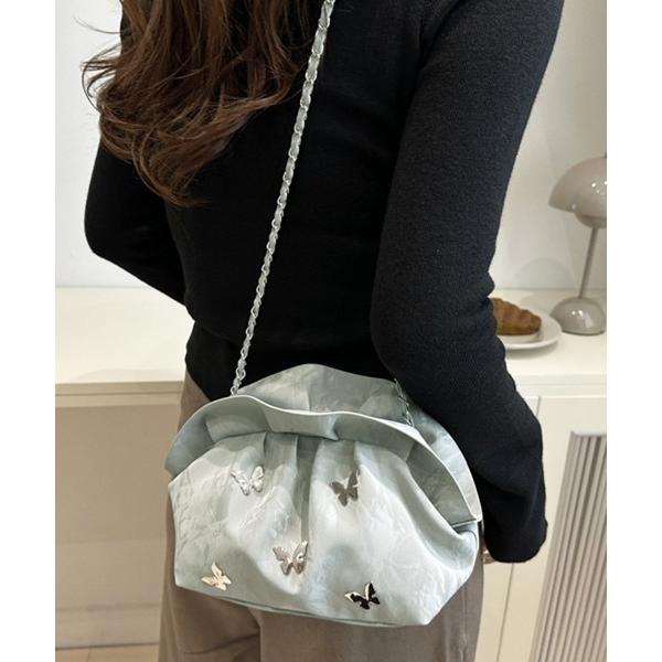 ハンドバッグ スタッズ付きチェーンハンドルバッグ