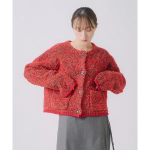 ニット セーター 「WHYTO. / ホワイト」ミックステープヤーンニットジャケット レディース