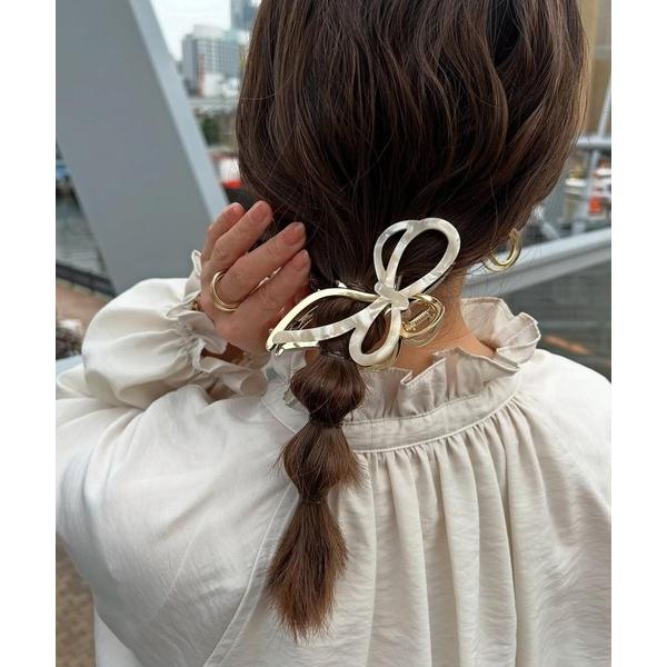 ヘアクリップ アセチメタルリボンバンスクリップ