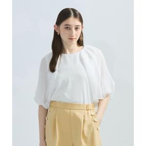 ブラウス シャツ 夏 「接触冷感」シフォンスリーブブラウス「洗濯機で洗える」 レディース