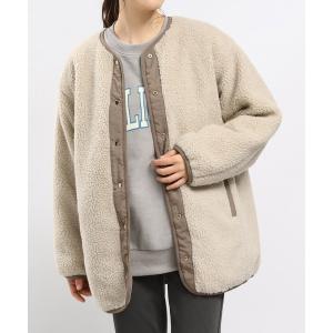 「GLOBAL WORK Smile Seed Store」 ノーカラージャケット MEDIUM ベージュ レディース