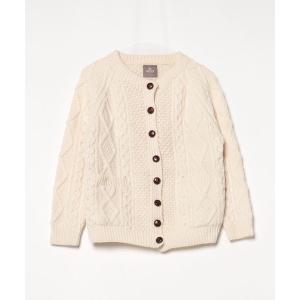 「aran WOOLLEN MILLS」 ニットカーディガン X-SMALL オフホワイト レディース