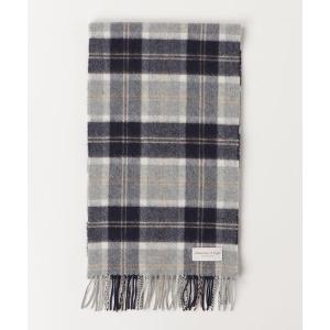 「Johnstons of Elgin」 チェック柄ストール - グレー レディース