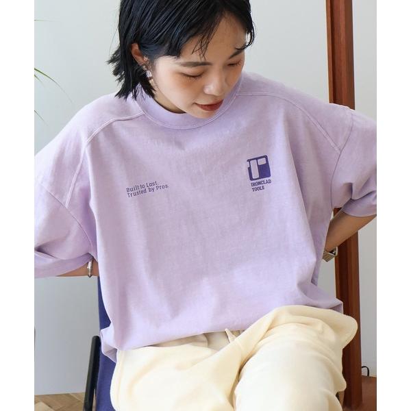 tシャツ 「WEB限定」ピグメント5分袖ロゴプルオーバー レディース