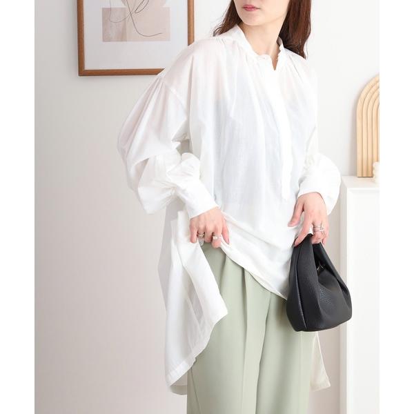 ブラウス シャツ je crois soi マオカラー　ロングブラウス レディース