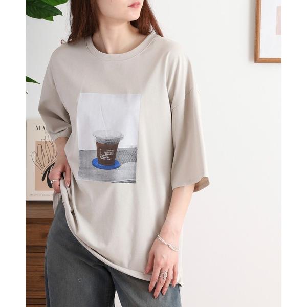 スマホショルダー tシャツ 半袖 je crois soi ドリンク　プリント　カットソー レディー...