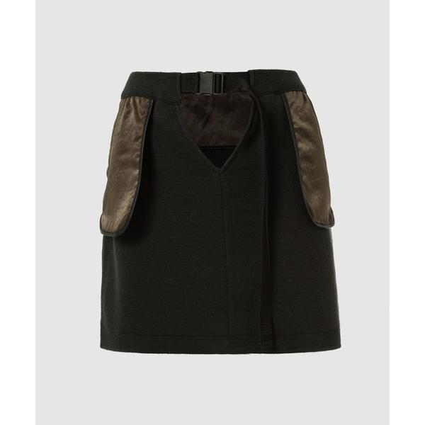 スカート V-FRONT KNIT LAYERED MINI SKIRT