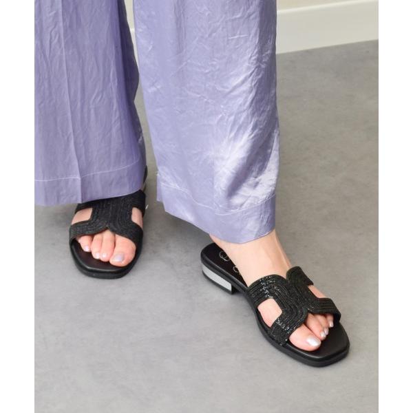 サンダル 「Oh my Sandals」ラインストーンローヒールサンダル(E52301) レディース