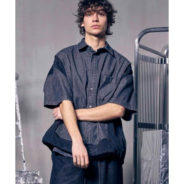 シャツ 「UNISEX」8oz Denim Prime-Over Layering Short Sl...