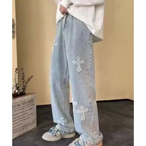 ジーンズ Z)「BLINGLEADS」クロスパッチ DENIM PANT/ABM21623 メンズ レディース