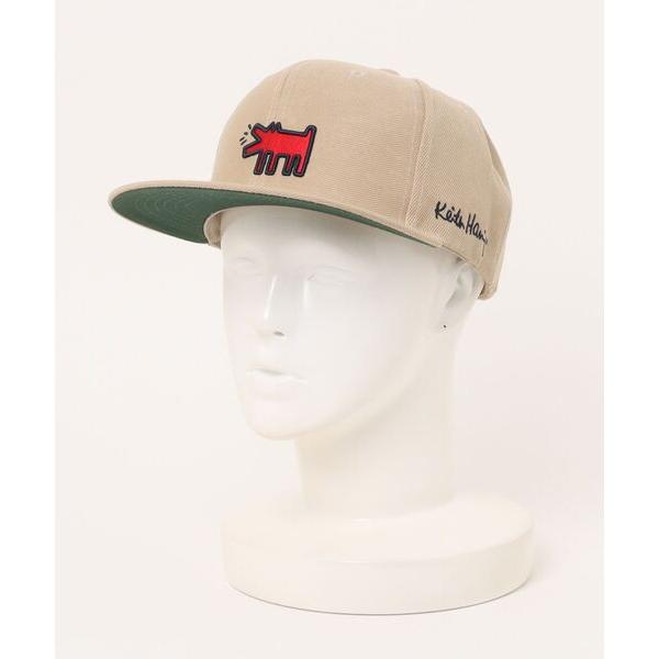 キャップ 帽子 メンズ 「Keith Haring」  刺繍 フラット キャップ メンズ レディース