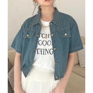 デニムジャケット gジャン クロップド丈デニムジャケット レディース