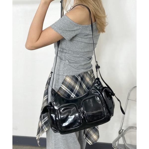 ショルダーバッグ バッグ フロントフラップポケットショルダーバッグ レディース