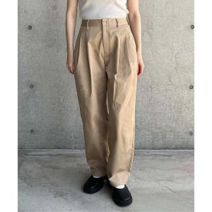 チノパン タック入りワイドチノパン レディース : ZOZOTOWN