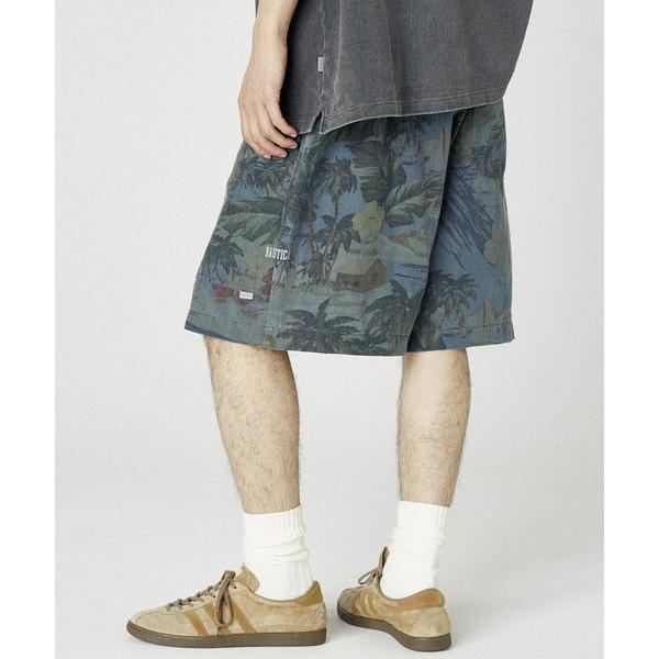 パンツ NAUTICA/ノーティカ ワイドシルエット アロハプリント フェード加工 スピンドル イー...