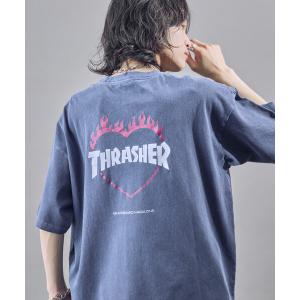 tシャツ THRASHER/スラッシャー バックロゴフレイムハート Tシャツ(限定展開)(UNISEX) メンズ レディース