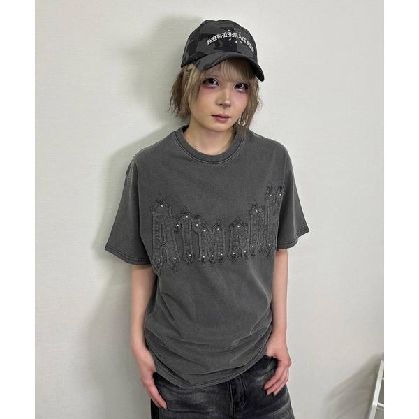 tシャツ 「2サイズ展開　/　UNISEX　」ATMARKオールドイングリッシュロゴ　ピグメントリベ...