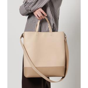 トートバッグ トリプルカラー バーチカル トートバッグ レディース
