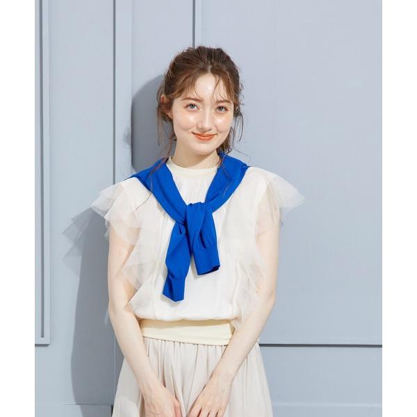 tシャツ チュールフリルスリーブインナー付プルオーバー レディース