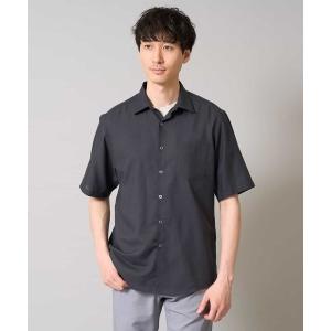 シャツ 半袖 「接触冷感/イージーケア/速乾」リネン混半袖シャツ メンズ