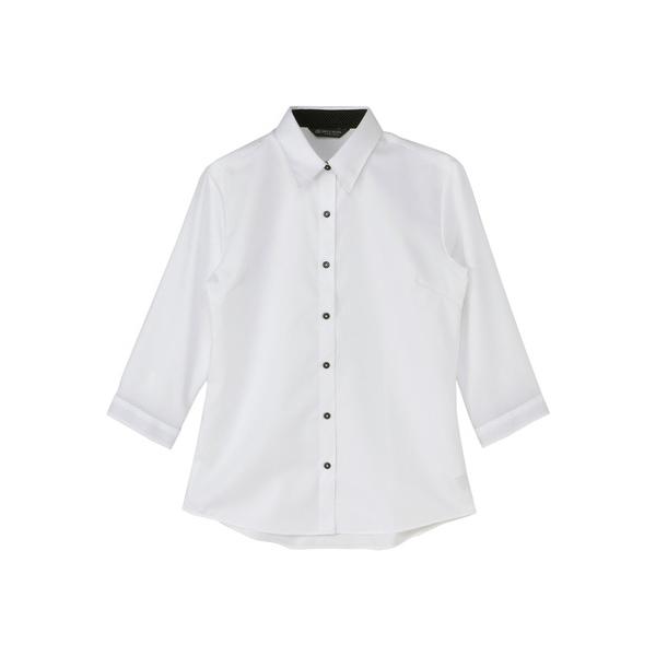 フォーマル ブラウス シャツ 形態安定ノーアイロン レギュラー 7分袖ビジネスワイシャツ レディース