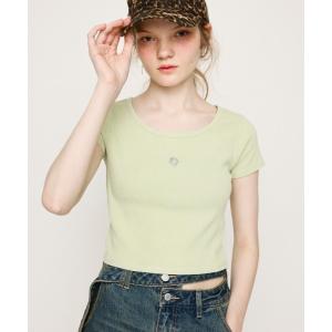tシャツ 半袖 AGING LOGO CUT TOPS エージング ロゴ カット トップス 半袖 夏服 レディース