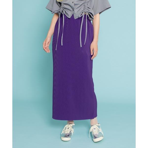 スカート セルフカットプリーツロングスカート