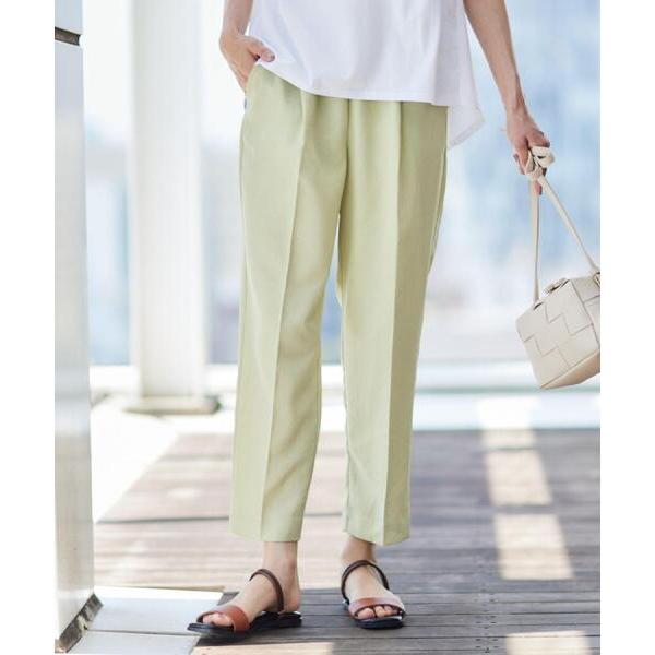 パンツ 「ウエストゴム・洗える」センターライン入りテーパードパンツ（XS〜L） レディース