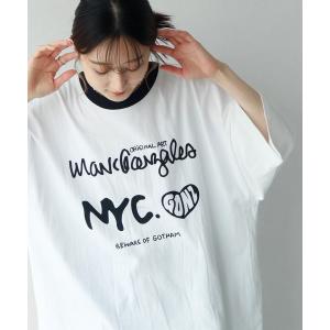 tシャツ 「Mark Gonzales/マーク ゴンザレス」アートワークデザイン プリントリンガー半袖Tシャツ メンズ レディース