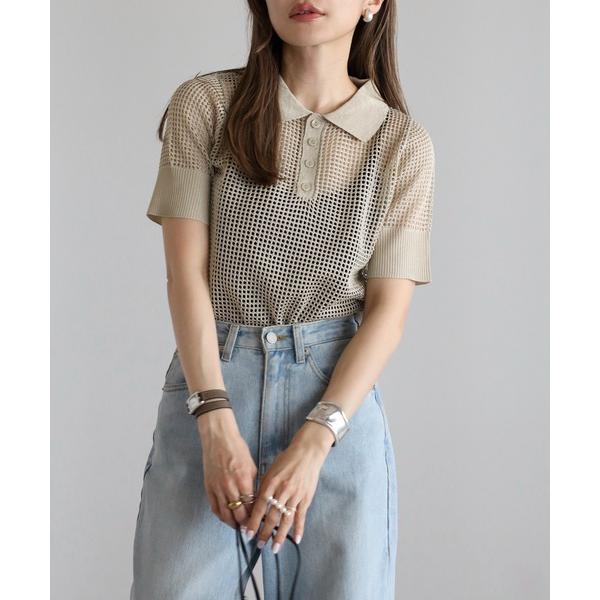 ポロシャツ ポロ メッシュニットポロシャツ レディース