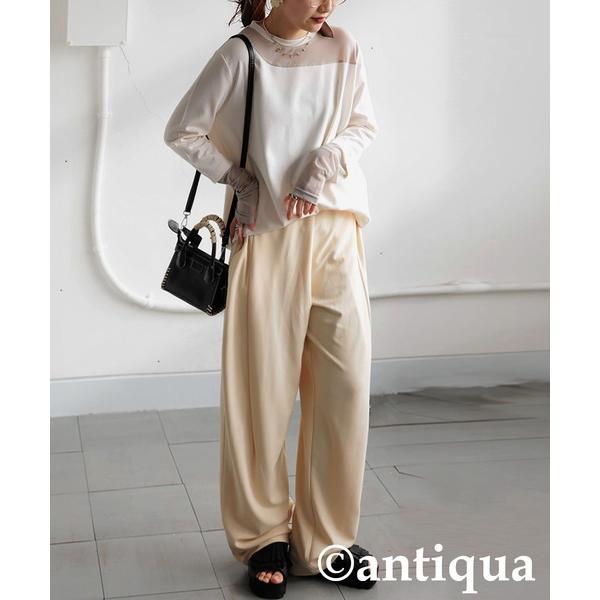 tシャツ コーデセット シアートップス×テーパードパンツ レディース