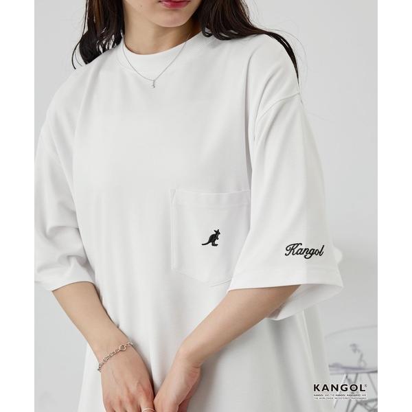 tシャツ KANGOL/カンゴール 別注 ロゴ ワンポイント刺繍 ポンチオーバーサイズ半袖Tシャツ ...