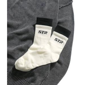 靴下 Jacquard STR logo W socks/ジャガード STR ロゴ ダブルソックス メンズ