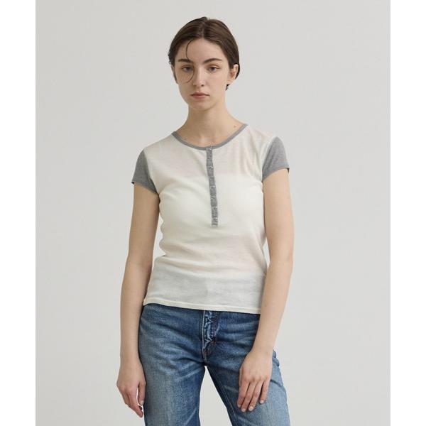 tシャツ 「INSCRIRE/アンスクリア」Natural Mix Rib S/S Henry/ナチ...
