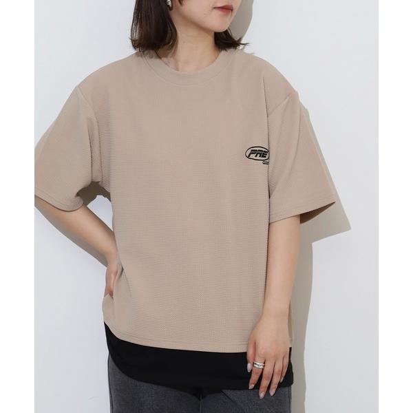 tシャツ ジャガード レイヤード ワイド 半袖 Tシャツ メンズ レディース