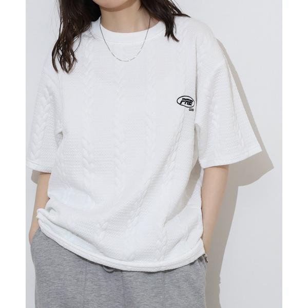 tシャツ 膨れジャガード ロゴ 半袖 Tシャツ メンズ レディース