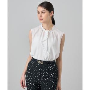 22SS♡ANAYI アナイ ドットプリントラッフルブラウス 36 フリル ANAYI（アナイ） ブラウス シャツ ボタニカルサテンプリントスカーフ