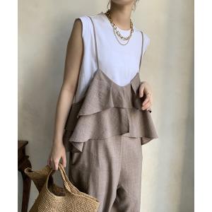 オールインワン 「WEB限定」 フリルビスチェキャミサロペット レディース