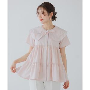 Fit more（フィットモア） ブラウス シャツ ヘムリボンバルーン