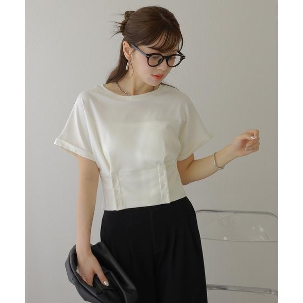 tシャツ waist button crew neck tee /ウエスト ボタン クルーネック T...
